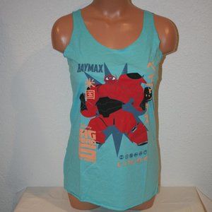 DISNEY Baymax Big Hero 6 Tank Top Racerback Aqua Blue Small Chest: 32" NEW Women